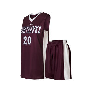 Vêtements de sport de basket-ball respirants de haute qualité pour hommes ensemble de maillots de basket-ball en polyester au design personnalisé avec short - Product Image 2