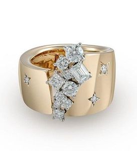 <b>Cocktail</b> Party Fancy Moissanite 18K <b>Gold</b> Plated Filled IGI Certified Brilliant Cut Luxury Women's Trendy Diamond <b>Ring</b> Jewelry - Product Image 2
