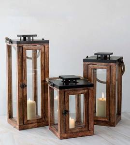 Lanterne en bois artisanale écologique en bois naturel de haute qualité avec poignée RPE pour la décoration de la maison et du jardin - Product Image 3