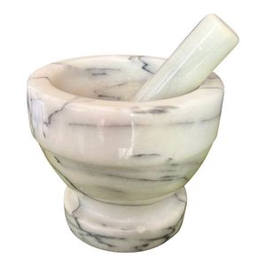 Eco Friendly Marble Mortar And Pestle With Modern <b>Aesthetic</b> Best For Sustainable Living And Natural Food Prep - Product Image 2