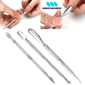 Outil de manucure double embout pour l'art des ongles, pousse-cuticules en acier inoxydable, prix de gros, par INNOVAMED - Product Image 2