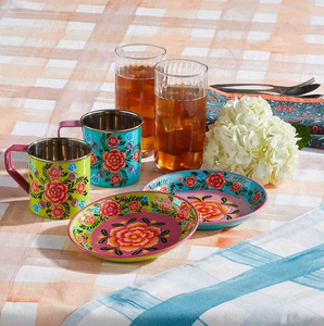 Assiette de service classique en acier inoxydable peinte en émail avec assiette imprimée de fruits - Product Image 5