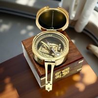 Brújula Náutica Decorativa de Metal con Acabado de Latón Antiguo, Decoración de Escritorio con Temática Marítima, Regalo para Capitán, Marinero, Amantes de la Marina