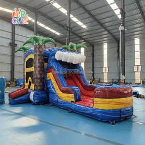 Château Gonflable Commercial Tropical avec Toboggan Eau Combo Wet Dry pour <span class=keywords><strong>Location</strong></span> Fêtes Enfants - Product Image 3