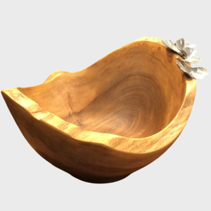 Admirable Design Table Top Wooden <b>Bowl</b> with Metal Handle Creative Home Decor Wooden <b>Bowl</b> Hotel Supplies In Affordable Price - Product Image 6