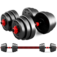 Juego de Mancuernas y Barras Ajustables 2 en 1 y 4 en 1, de Cemento, de 10-50 kg, Pesas Libres para Entrenamiento de Fuerza en Casa