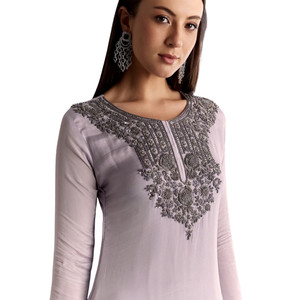 Lavanda Chinon con cuentas Kurta Set con Ombre Dupatta para recepciones de boda al por mayor ocasiones festivas fiestas nocturnas OEM - Product Image 5