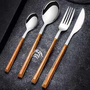 Natural Stainless Steel & Wood Flatware Durable metal and natural materials for an organic table. - Product Image 2