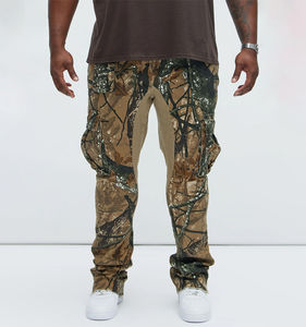 Proveedor de Pantalones, Pantalones Cargo con Bolsillos y Parches Personalizados, Pantalones Deportivos para Hombre, Pantalones Ajustados con Estampado de Camuflaje y Diseño Gráfico - Product Image 4