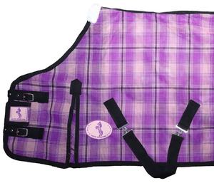 RIDIT OEM personalizado de alta calidad de PVC de malla Fly alfombra púrpura primavera otoño doma uso 210 forro de tafetán de color personalizado y logotipo indio - Product Image 2