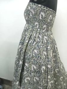 Main indienne bloc coton bloc imprimé robe femme élégante mode robe personnalisée mariée mariage cadeau été porter robe vente - Product Image 2