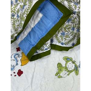 ผ้าห่มผ้าฝ้ายพิมพ์ลายด้วยมือสำหรับเด็ก ลายดอกไม้ สำหรับใช้ในบ้าน - Product Image 1