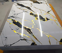 Panneau mural en PVC MORLENX en marbre blanc pur avec veines grises, revêtement mural décoratif minimaliste pour intérieur