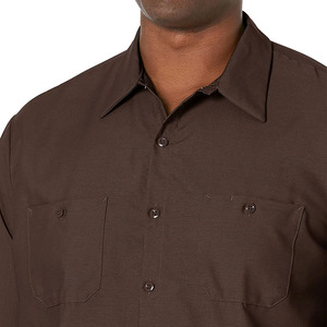 Turn Down Collar Transpirable Característica Tallas grandes Camisas de vestir para hombres Precio barato Algodón puro Hecho Camisa de manga larga para hombres - Product Image 5