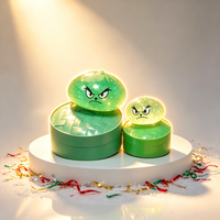 Jouet Squishy de Noël Mini 4,5 cm Grinch Mystery Bun Dumpling Boîte Mystère Lumineuse Extensible TPR Anti-stress Unisexe Surprise