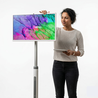 Pantalla Inteligente Portátil de 23.8 Pulgadas, TV Inalámbrica Móvil con Android 13, Monitor Táctil con Ruedas, Batería de 10000 mAh para Cocina, Hogar y Gimnasio