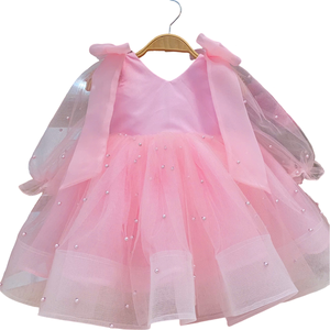 Vestidos de fiesta maxi de estilo casual para niñas de 1 a 12 años Muchas opciones de color con decoraciones de cuentas Accesorio incluido ODM/OEM - Product Image 1