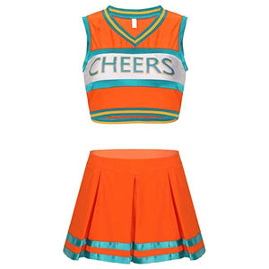 Custom Girls' Youth Crop Top <b>Cheerleading</b> Uniform with Rhinestone Technique New Trend Skirt Dance Uniforms - Product Image 1