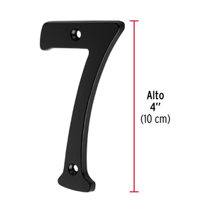 6 numero 7 ottone massiccio 4 ', nero, HERMEX - Product Image 3