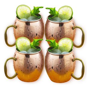 Juego de 4 tazas de mula de Moscú talladas a mano elegantes, 100% de cobre puro para agua, cerveza, cóctel, beber para la escuela de espalda - Product Image 4