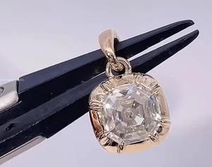 Colgante de diamante de moissanita de Plata de Ley 925, colgante de diamante de corte Asscher, joyería de hip hop, colgante personalizado - Product Image 1