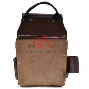 New In Luxury <b>Leather</b> Electrician <b>Tool</b> Bag Thick <b>Leather</b> With Reinforced Stitching And Storage - Product Image 2