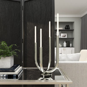 เชิงเทียนกรอบเปิดสีเงินมีสไตล์สำหรับงานกาลาส์และของขวัญ - Product Image 4