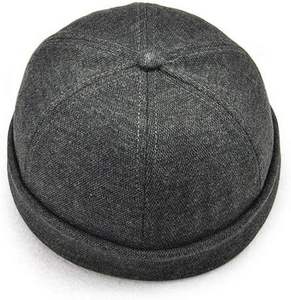 Vente en gros Casquette de baseball personnalisée unisexe 100% coton ajustable sans bord Docker Beanie Hat - Product Image 1