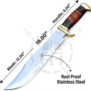 Cuchillo Bowie de Caza con Hoja Fija de Acero y Punta de Lanza, de Madera de Palisandro, de Alta Calidad, Envío Rápido, Personalizado OEM - Product Image 3