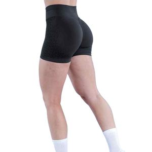 Shorts Deportivos de Yoga para Mujer, Cintura Alta, Sin Costuras, Ecológicos, Transpirables, de Secado Rápido, Spandex/Nailon, Personalizables - Product Image 1