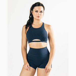 78% Nylon 22% Elastane Lightweight High Neck Racer <b>Back</b> Bindingless Hem Womens Medium-<b>Support</b> One Piece Velvet Teal Sports Front - Product Image 1