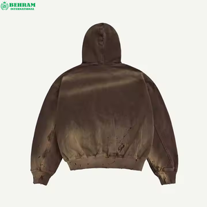 Veste à fermeture éclair intégrale personnalisée OEM avec logo brodé, en polaire 100% polyester, à séchage rapide, respirante et effet délavé soleil - Product Image 3
