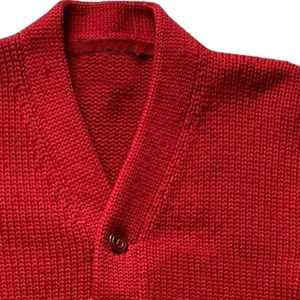 Cardigan rouge en tricot avec logos personnalisés des collèges pour étudiants pull d'uniforme à manches longues et col en V pour l'hiver - Product Image 2