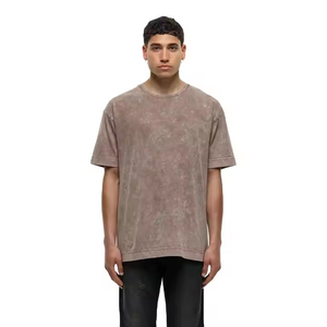 เสื้อยืดแฟชั่นลายฟอกสีแบบใหม่มาแรง ระบายอากาศได้ดี ลายนูน สำหรับผู้ชาย รับออกแบบโลโก้ตามสั่ง ผลิตจากผ้าฝ้าย 100% เป็นมิตรต่อสิ่งแวดล้อม - Product Image 4