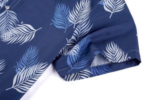 เสื้อพิมพ์ลายทแยงของผู้ชายเสื้อเดรสมีกระดุมคอตั้งแขนสั้นธุรกิจลำลองสไตล์ระบายอากาศแห้งเร็วฤดูใบไม้ผลิ - Product Image 4