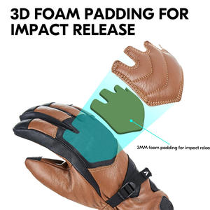 OEM ODM servicio personalizado de fábrica de cuero guantes de esquí personalizado sublimación impresa impermeable a prueba de viento guantes de esquí para hombres y mujeres - Product Image 4