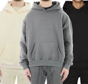 Sudadera con Capucha Oversize para Hombre, Estilo Drop Shoulder, Ecológica, 100% Algodón Felpa, Ropa Urbana de Invierno - Product Image 6