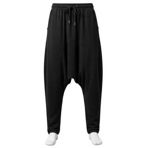 Pantalon sarouel respirant pour hommes coupe ample taille élastique pantalon en tissu doux pantalon de jogging pour voyage gym streetwear mode - Product Image 1