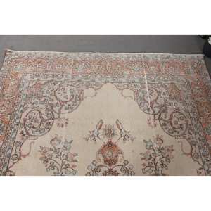 พรมปูข้างเตียงทำจากยาง PP สำหรับห้องโถงสี่เหลี่ยมผืนผ้าพรมขนสัตว์สีน้ำตาลเบจสไตล์ตุรกี6.5x9.8ฟุตคลาสสิก - Product Image 5