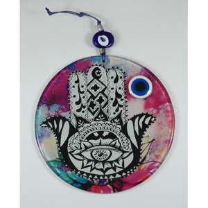 Adorno de pared de vidrio de 16x16 cm, herramienta de torneado artesanal para diseño de interiores - Product Image 2