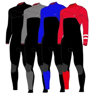 Men's Customized Waterproof One Piece Swimsuit Long Sleeve Trousers Neoprene Wetsuit for Surfing Diving and <b>Snorkeling</b> - Product Image 2