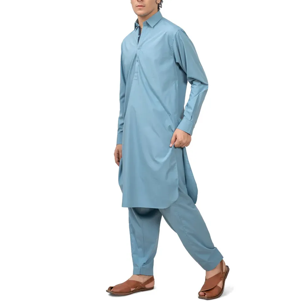 OEM ve ODM hizmetleri toptan en çok satan müslüman erkekler giyim salwar Kameez/kaliteli pamuk yapılmış erkek Shalwar kameez