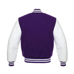 Chaqueta de béisbol de lana con cuello levantado de invierno para hombre personalizada de alta calidad estilo Varsity Letterman Chenille bordado estampado Logo lienzo - Product Image 5