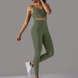 Conjunto Deportivo de Leggings y Sujetador Deportivo de Spandex/Algodón Ecológico Personalizable al por Mayor 2025, Ligero, Transpirable e Hidratante - Product Image 3