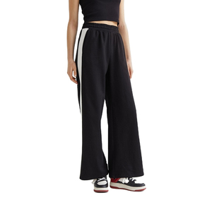 Pantalones de chándal Acampanados para mujer, ropa de calle con cordón en la cintura elástica y forro polar de 300 Gsm, pantalones de chándal con logotipo personalizado al por mayor - Product Image 1