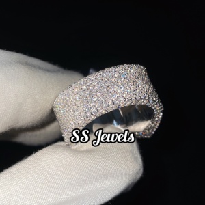 Anillo de Estrella de Lujo con Diamantes Cultivados en Laboratorio VVS, Estilo Hip Hop, Personalizado, Chapado en Oro sobre Plata de Ley 925, Corte Baguette, para Hombre y Mujer - Product Image 6