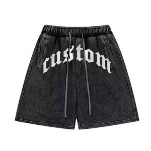 Nouvelle arrivée d'été 430gsm T-shirt à manches courtes pour hommes surdimensionné vintage avec lavage à l'acide Ensembles de shorts sérigraphiés - Product Image 6