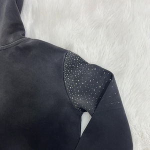 Sudadera con Capucha de Lentejuelas con Logotipo Personalizado de Talla Grande, 100% Algodón, Fabricante OEM, Tela de Rizo Lavada al Ácido, Estilo Urbano Holgado para Hombre - Product Image 5