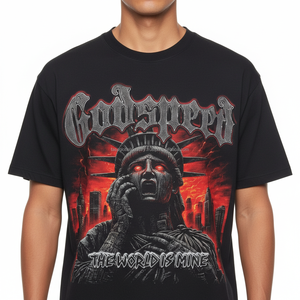 T-shirt streetwear ample et épais de haute qualité, écologique, avec impression personnalisée, en coton lourd, coupe courte, motif graphique pour homme - Product Image 6