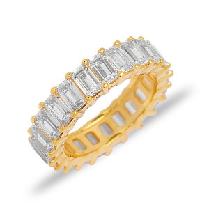 Bague en pierre de Zircon Baguette brillante fait à la main, vente en gros, bijoux en argent Sterling 925 - Product Image 3